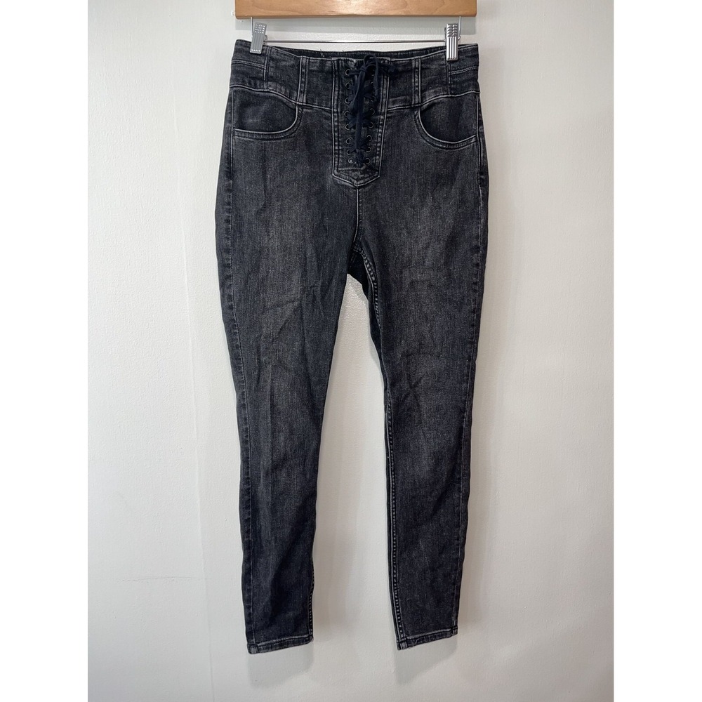 We The Free Womens High-Waisted Skinny Jeans Size 28 Black & Grey